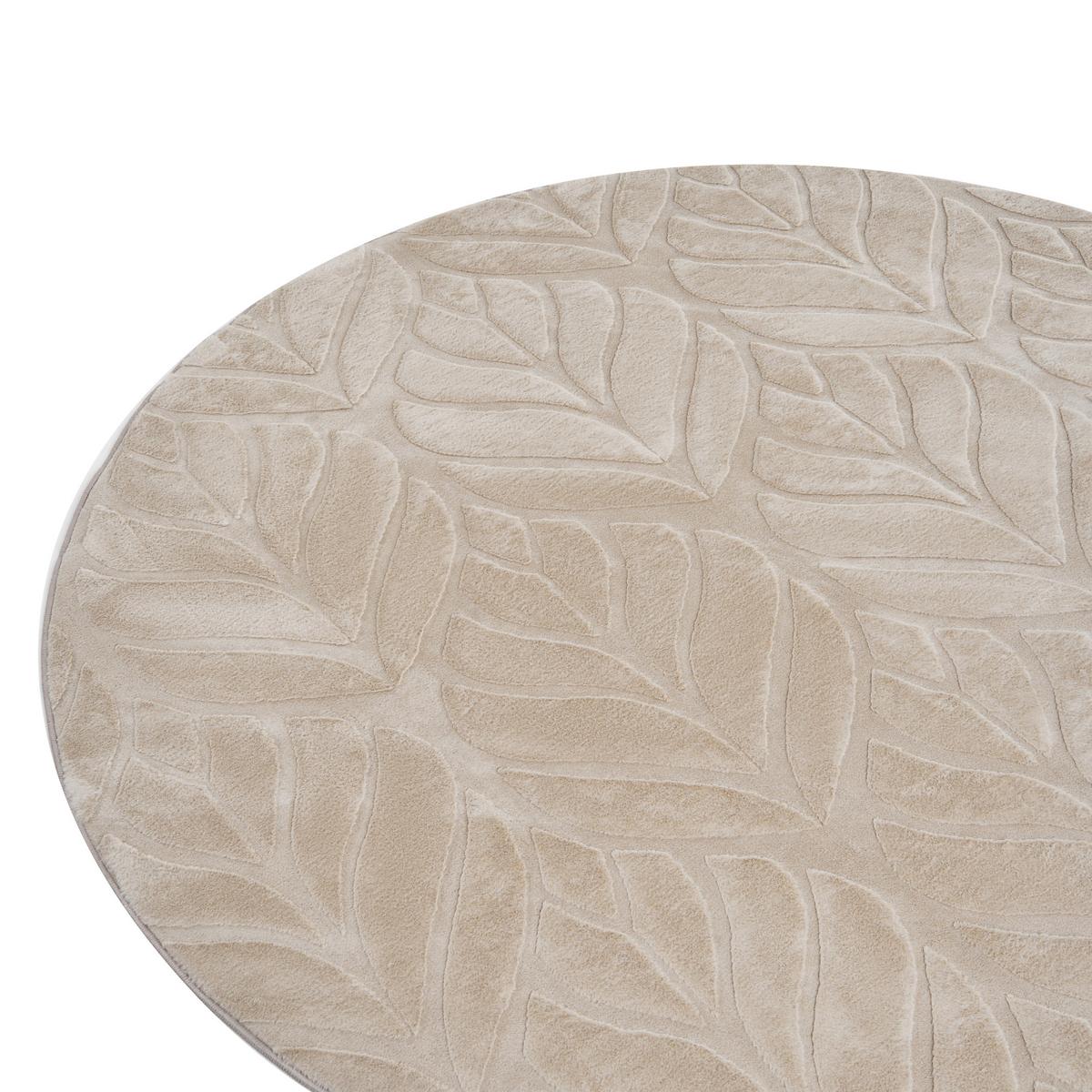 KUNSTFELLTEPPICH Beige 160 cm Mitchell - Beige, Kunststoff (160/160cm) - Beliani
