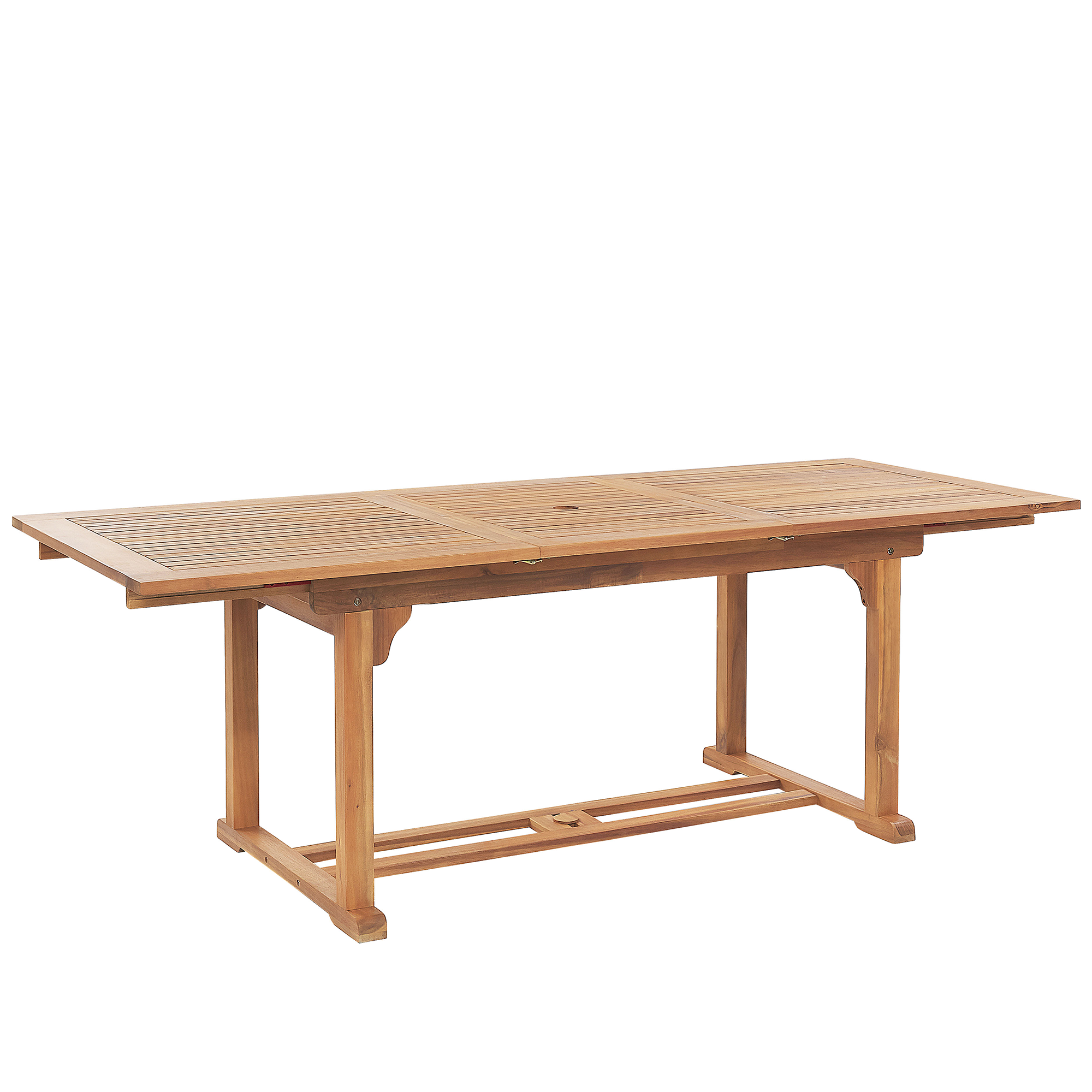 GARTENTISCH Akazienholz hellbraun 160/220/90 cm ausziehbar Java - Hellbraun, Holz (160/90/74cm) - Beliani