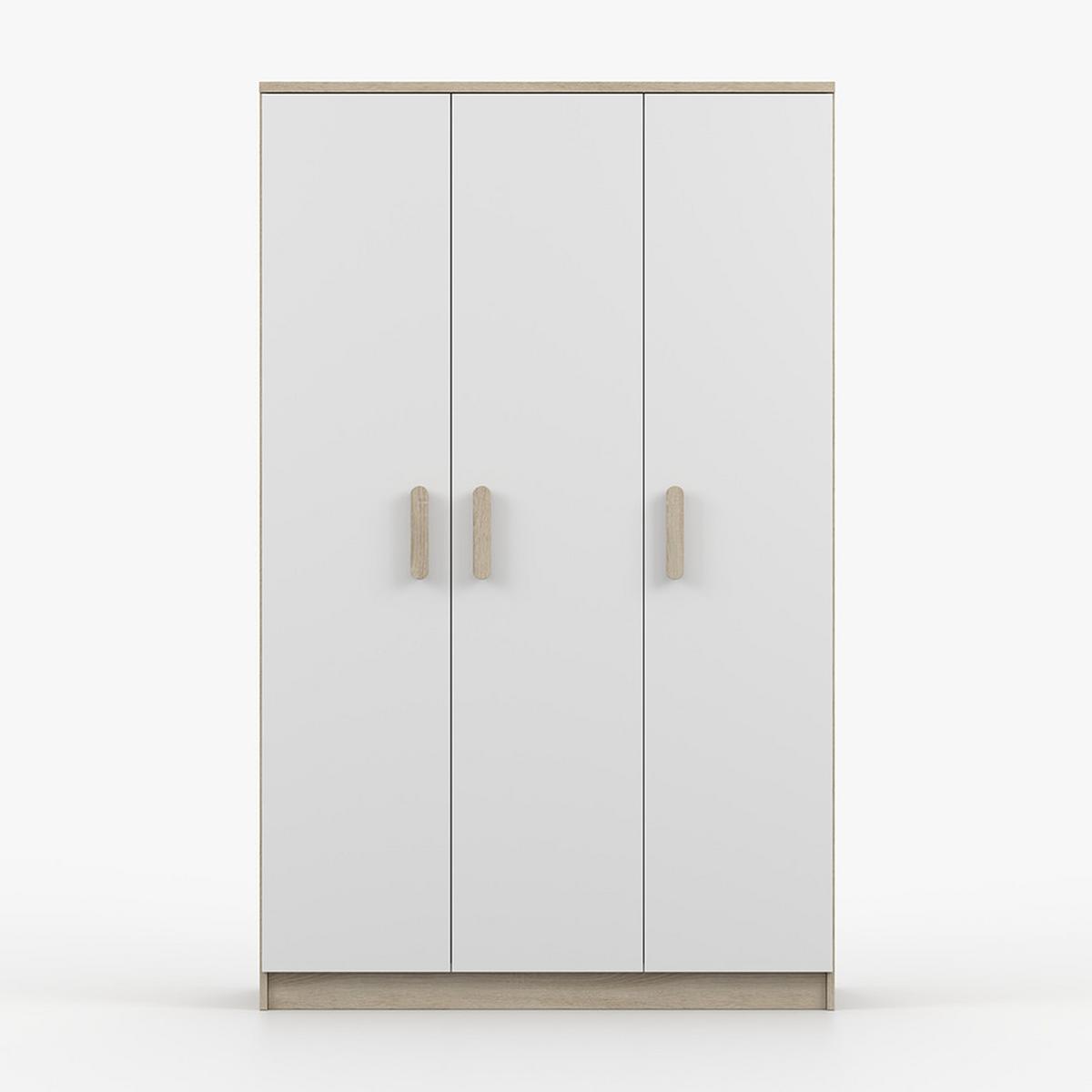 KLEIDERSCHRANK Jonas III 2D 19, 120/192/50, 3-türig, Sonoma-Eiche - Sonoma Eiche, Holzwerkstoff (120/194/50cm) - imoebel24