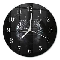 WANDUHR aus Glas Ø30 cm - Wasser - Schwarz, Glas (30/30/0.4cm) - TULUP