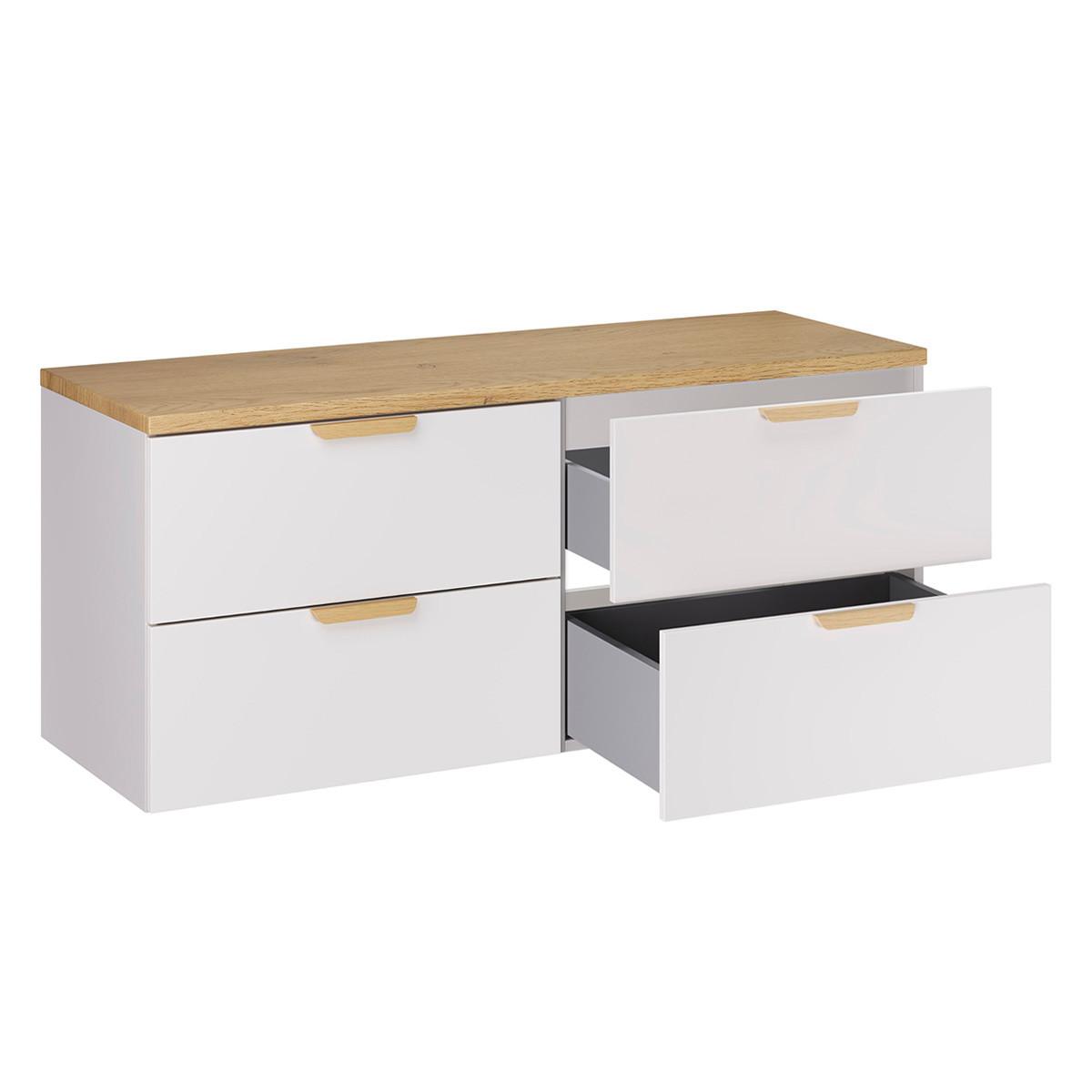 WASCHTISCHUNTERSCHRANK 120.6cm Oria 2er-Set Weiß - Weiß, Holzwerkstoff (120.6/50/46.5cm) - Petits-meubles