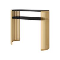 KONSOLENTISCH Fikoli Gold - Goldfarben/Schwarz, Holzwerkstoff/Metall (30/100/86cm) - MIRJAN24