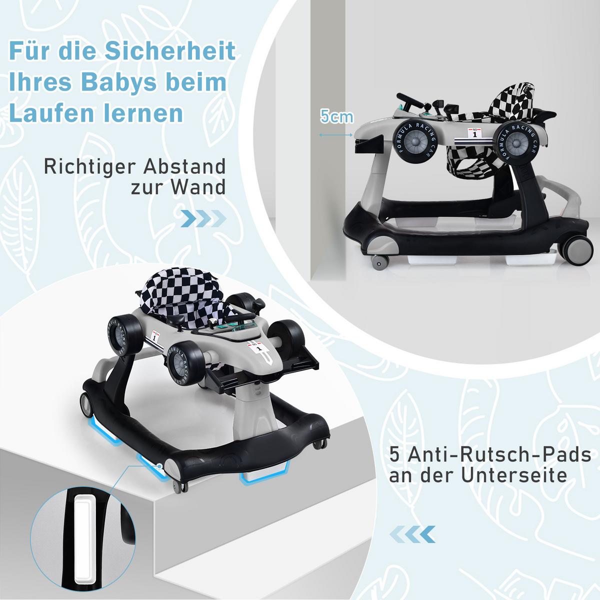 LAUFLERNWAGEN Klappbar Grau - Grau, Kunststoff (76/56/64cm) - COSTWAY