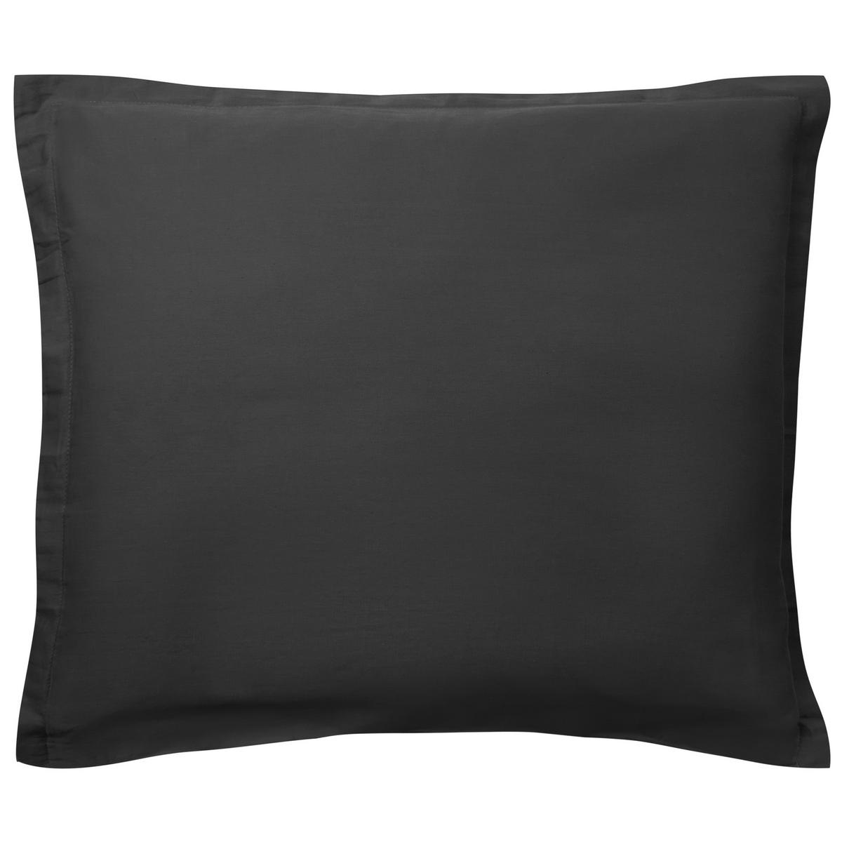BETTWÄSCHE-SET 200/200 cm Baumwollsatin Schwarz Parkrose - Schwarz, Textil (200/200cm) - Beliani