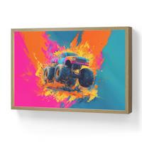 NACHTTISCHLAMPE MIT AKKU Monstertruck - Abstrakt - Farbspritzer - Farbenfroh 60x40 cm - Pink, Holzwerkstoff (8/60/40cm) - OnlyWow