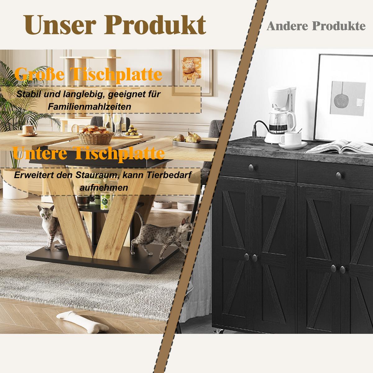 ESSTISCH Ausziehbar 110-140 cm Natural Wood mit verstecktem Staufach - Grau, Holzwerkstoff (80/110/75cm) - Urban Meuble