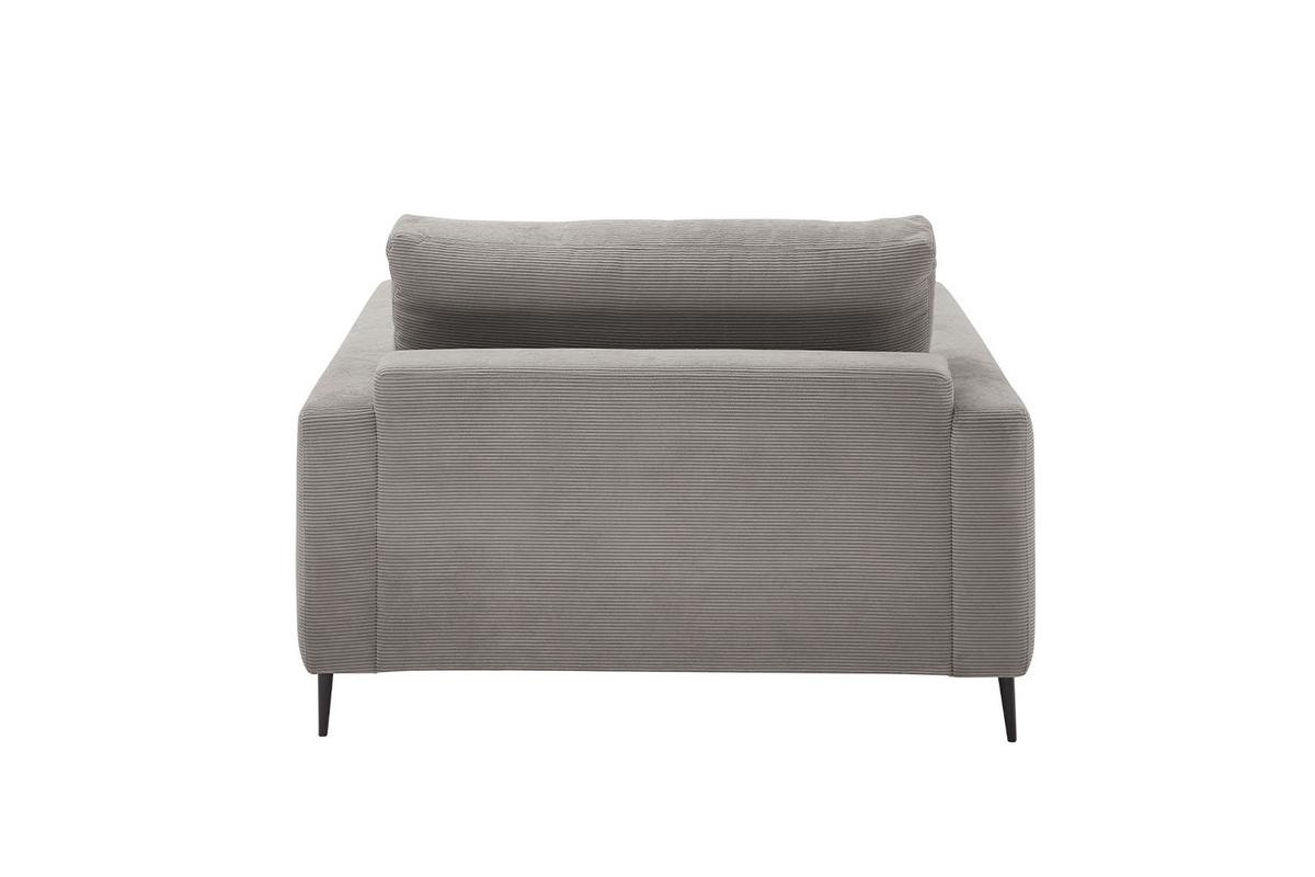 LONGSEAT CARA Grau Cord - Schwarz/Grau, Textil/Metall (132/84/170cm) - KAWOLA
