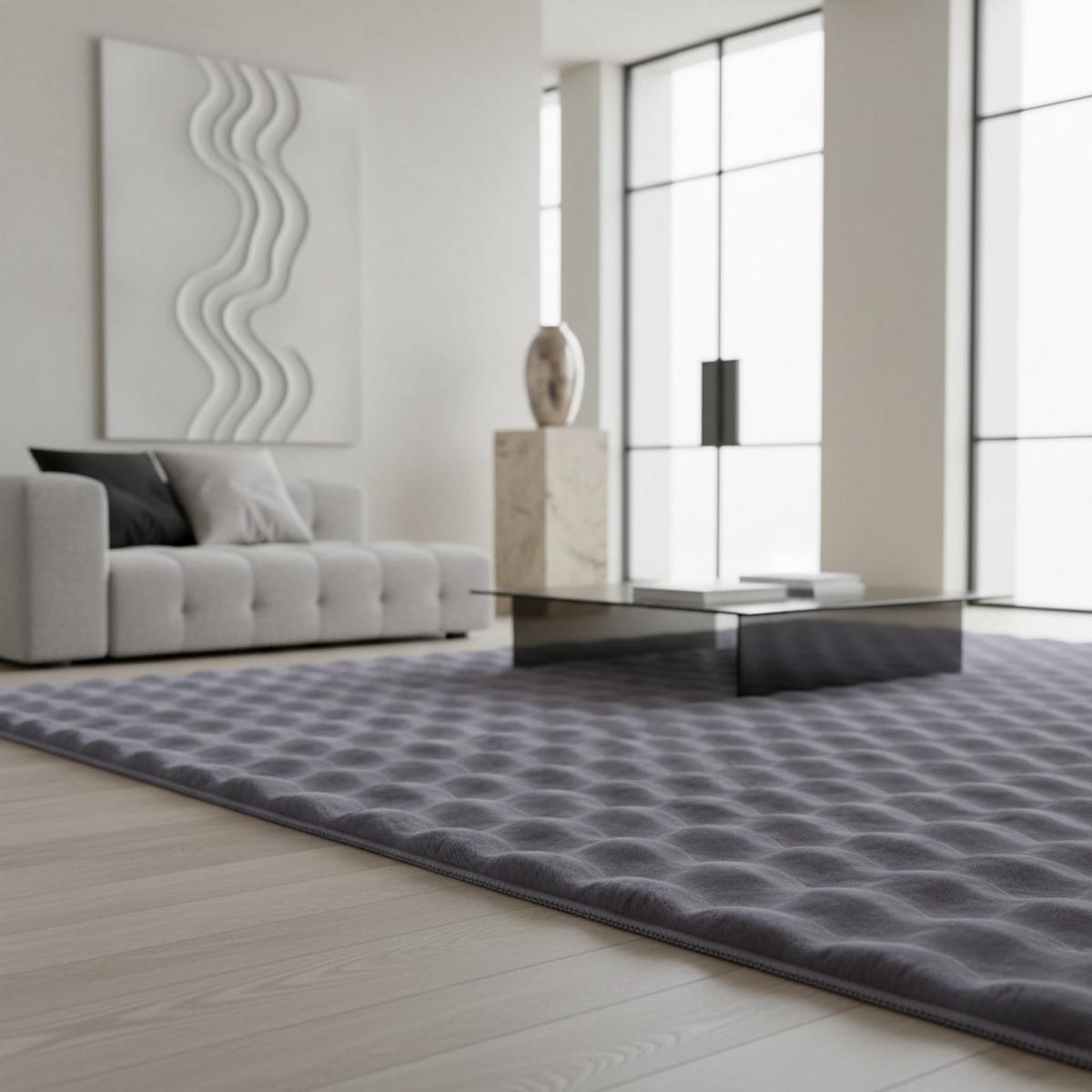 HOCHFLORTEPPICH Waschbar NAUDERS, einfarbig, Grau, 80 x 150 cm - Grau, Textil (150/80cm) - KADIMA DESIGN