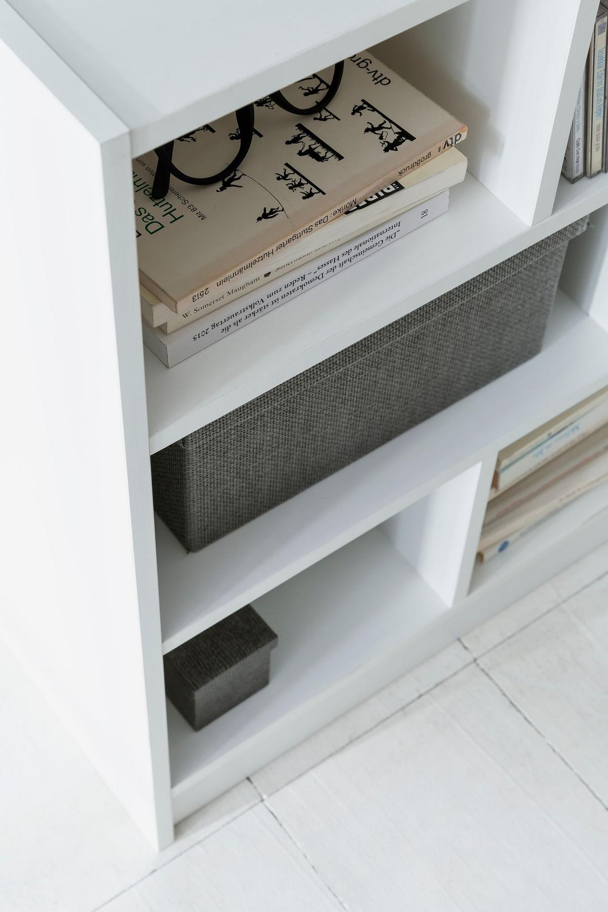 BÜCHERREGAL – Holz, melaminbeschichtet, mit Stauraum, modern - Weiß, Holz (80/69/30cm) - KADIMA DESIGN