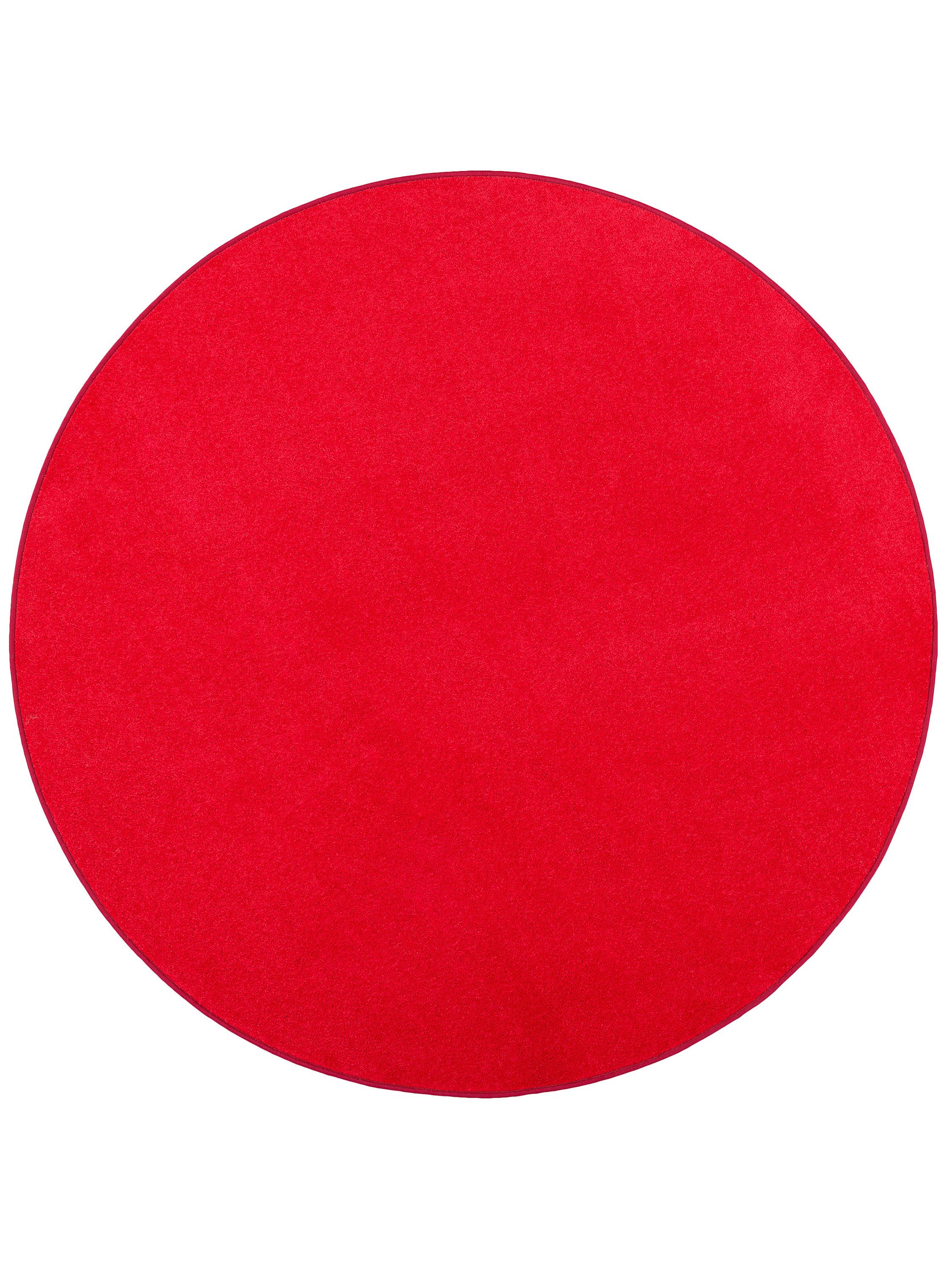 TREND VELOURS TEPPICH JOY RUND - Kirschrot, Textil (100/100cm) - Snapstyle