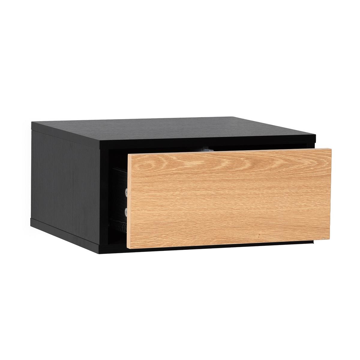 NACHTTISCH schwebender Apolo Schwarz - Schwarz, Holzwerkstoff (40/19/35cm) - VS Venta-stock