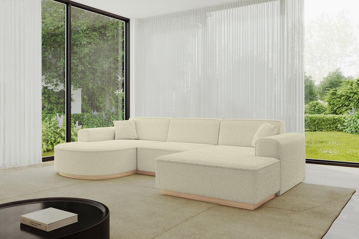 WOHNLANDSCHAFT ARRIO-U1 303x171x83 cm Creme - Creme, Holzwerkstoff/Textil (303/83/171cm) - ALTDECOR