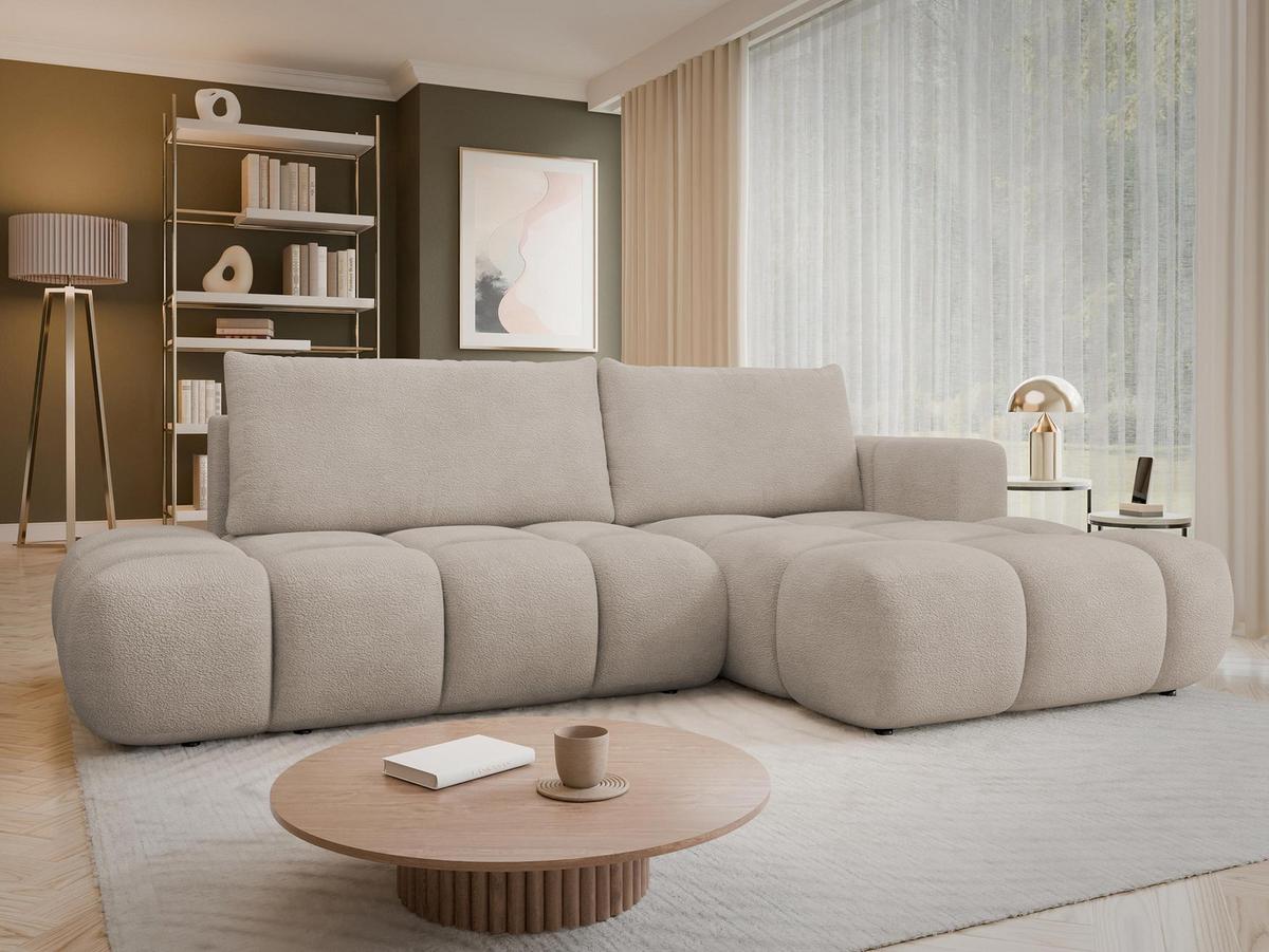 ECKSOFA Soffi, Seite: Rechts - Beige/Schwarz, Holz/Kunststoff (283/166cm) - MIRJAN24