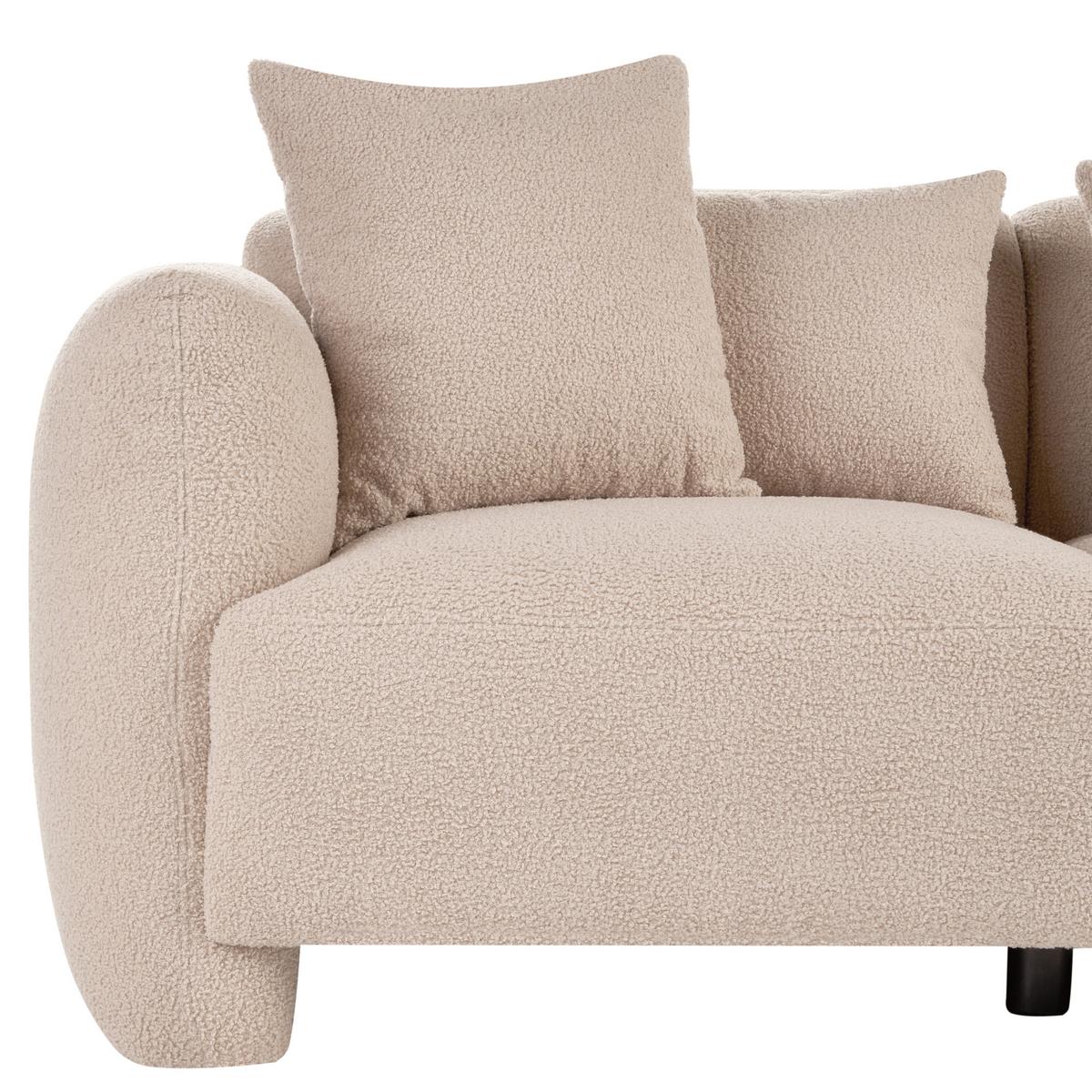 3-SITZER-SOFA Bouclé Beige Ekenes - Beige, Textil (182/72/90cm) - Beliani