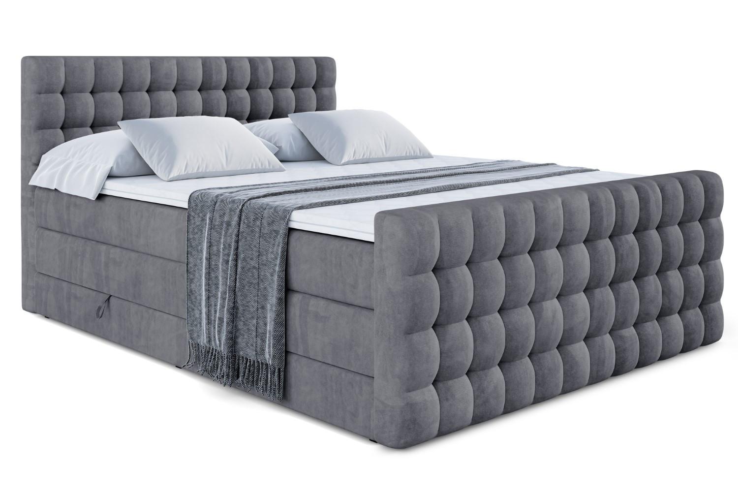 BOXSPRINGBETT VIONE-Z KING - 180 x 200 - H3/H4 - Dunkelgrau - Dunkelgrau, Holzwerkstoff (180/200cm) - ALTDECOR