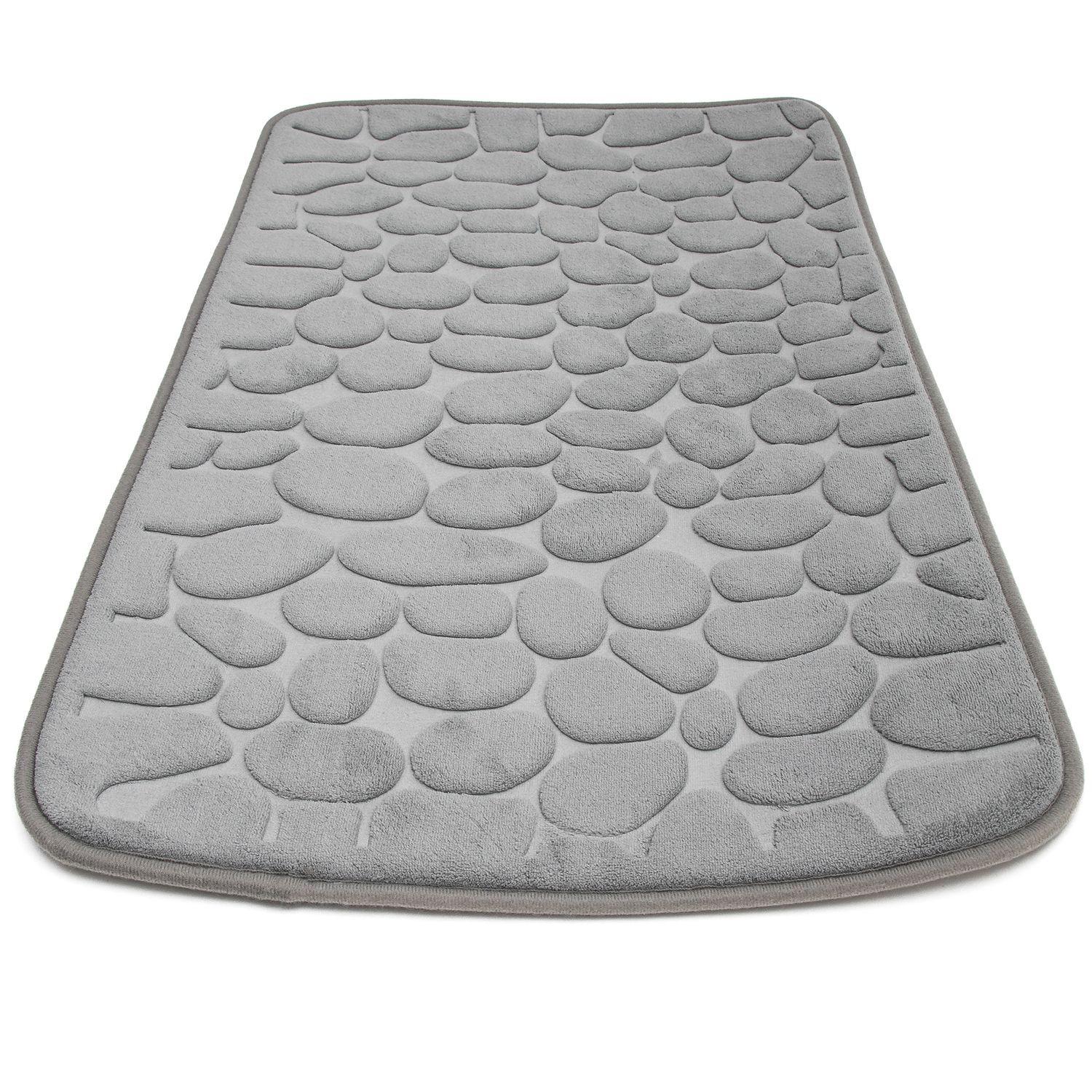 BADEMATTE rutschfest mit Memory-Schaum (Grau) - Grau, Textil (50/80cm) - Intirilife
