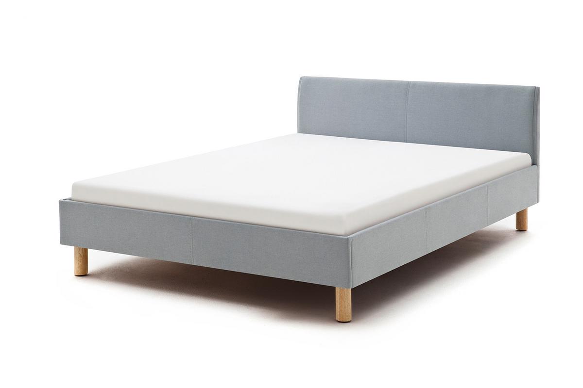 POLSTERBETT LEO Blau Webstoff - Blau, Textil (140/200cm) - KAWOLA