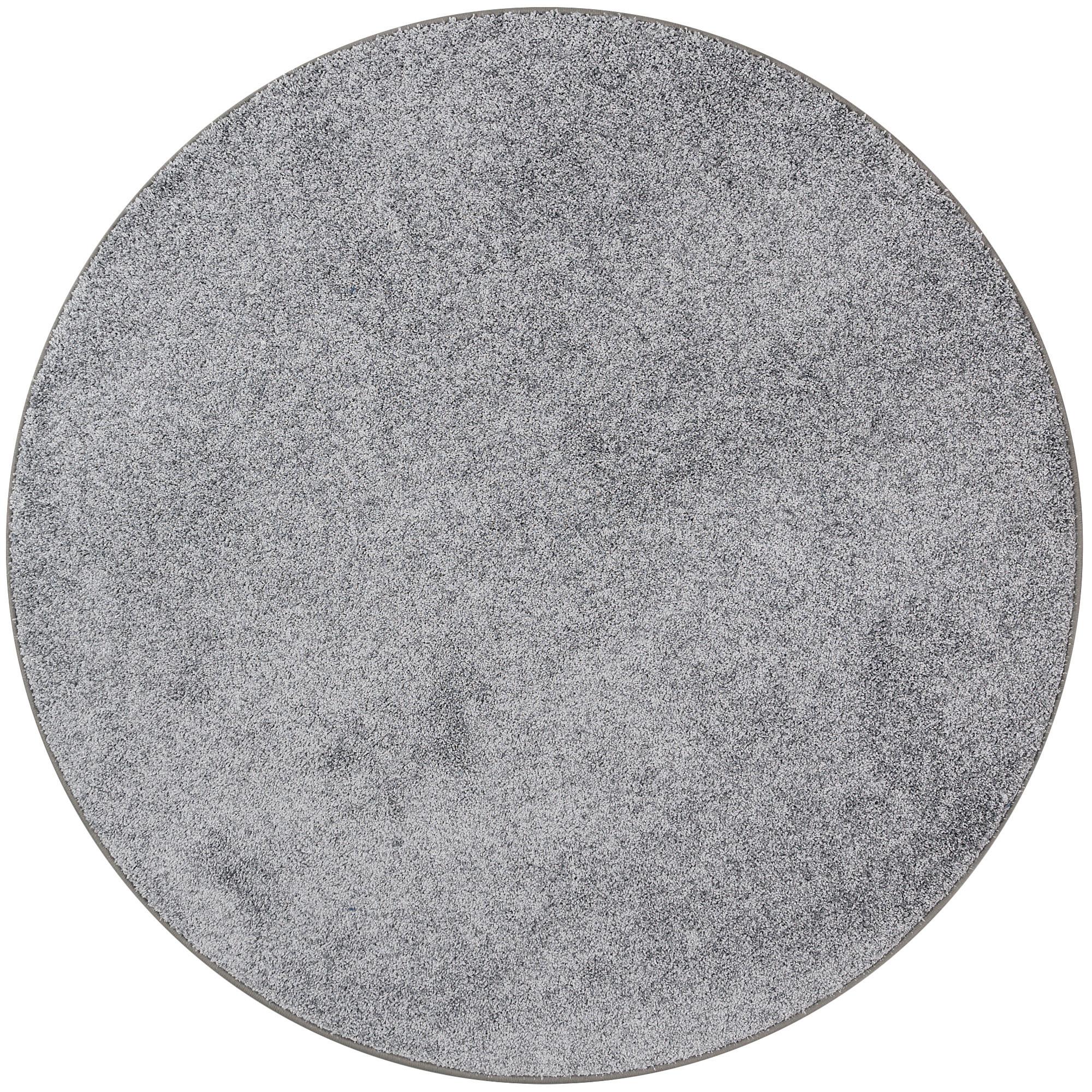 HOCHFLOR VELOURS TEPPICH MONA RUND - Grau, Textil (100/100cm) - Snapstyle