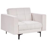 SESSEL Stoff Cremeweiß Alnes - Creme/Schwarz, Textil (110/77/89cm) - Beliani