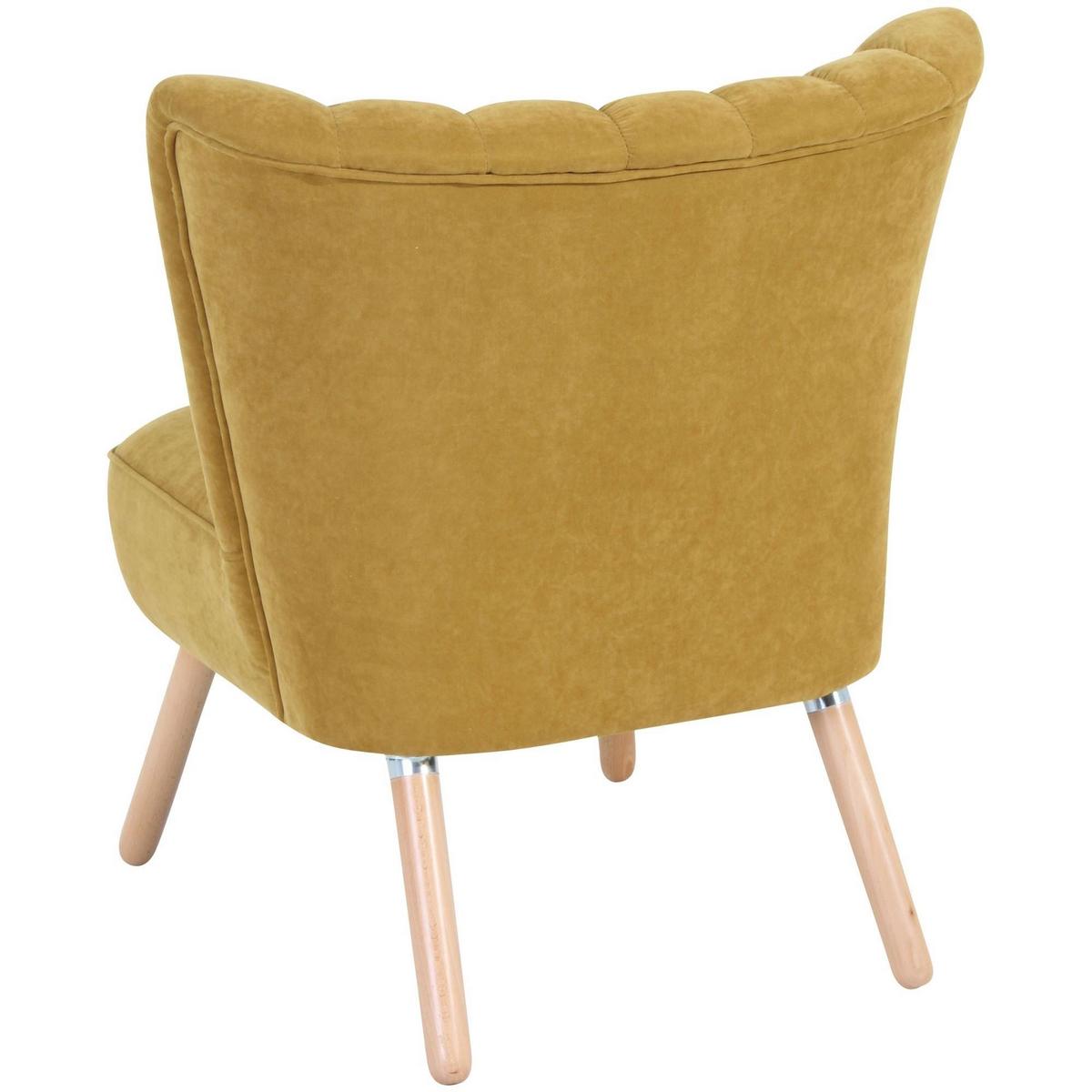 SESSEL Kadisha Bezug Velourstoff Buche natur / mais - Gelb/Buchefarben, Kunststoff (70/80/66cm) - 58aufmkessel