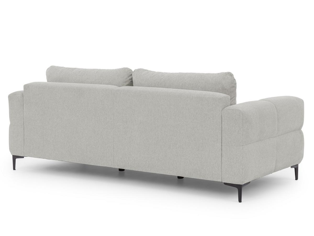 3-SITZER-SOFA Cardea in Bubble-Optik aus weichem Hellgrau Strukturstoff mit hohem Sitzkomfort - Hellgrau/Schwarz, Holz/Textil (217/80/97cm) - S-Style Möbel
