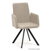 ARMLEHNSTUHL drehbar (2er-Set) Denys 52x92x60 Schwarz/Natur - Schwarz/Naturfarben, Kunststoff (60/92/52cm) - 58aufmkessel