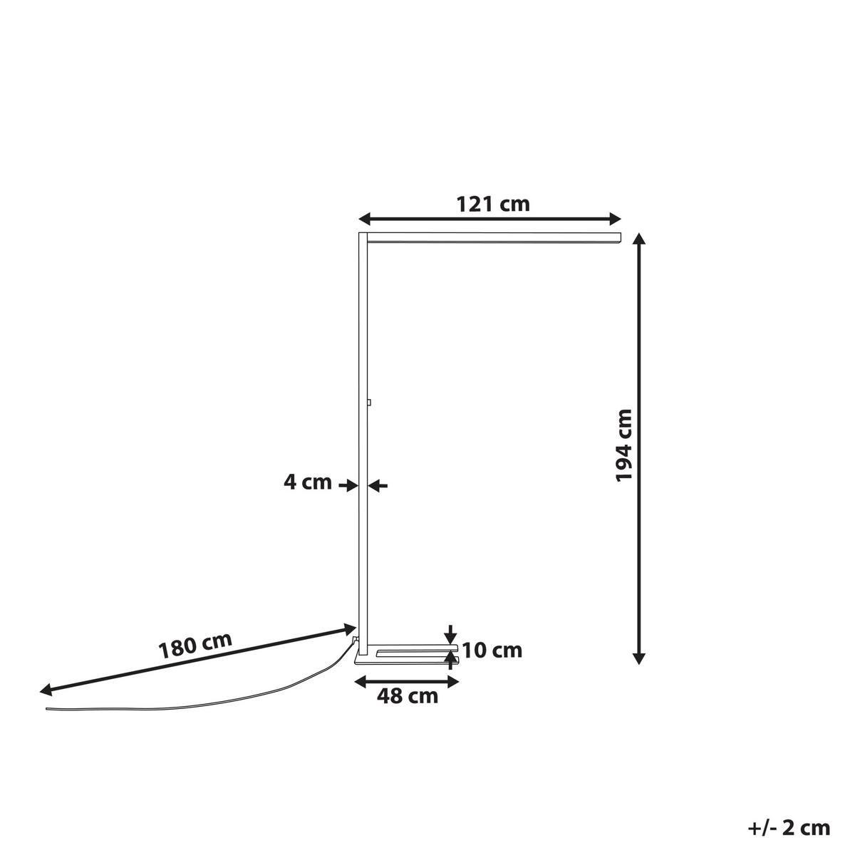 STEHLAMPE Sagitta 194 cm - Silberfarben, Metall (30/121/194cm) - Beliani
