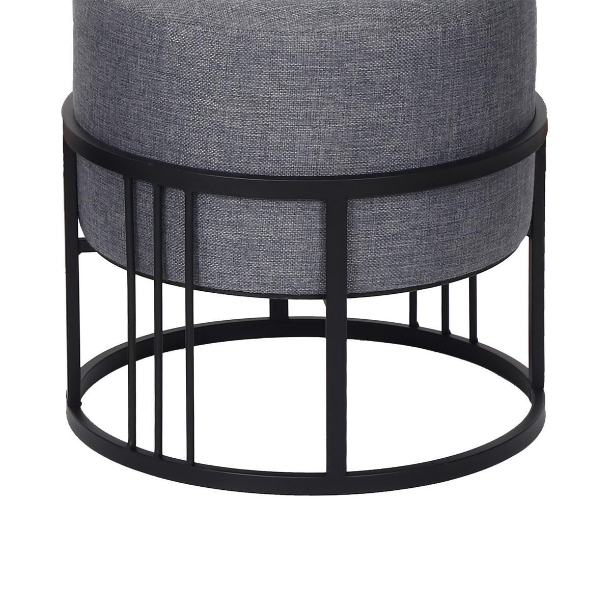 HOCKER-SET 2-TLG. Tas - Dunkelgrau/Schwarz, Holzwerkstoff/Textil (38/38/38cm) - [en.casa]