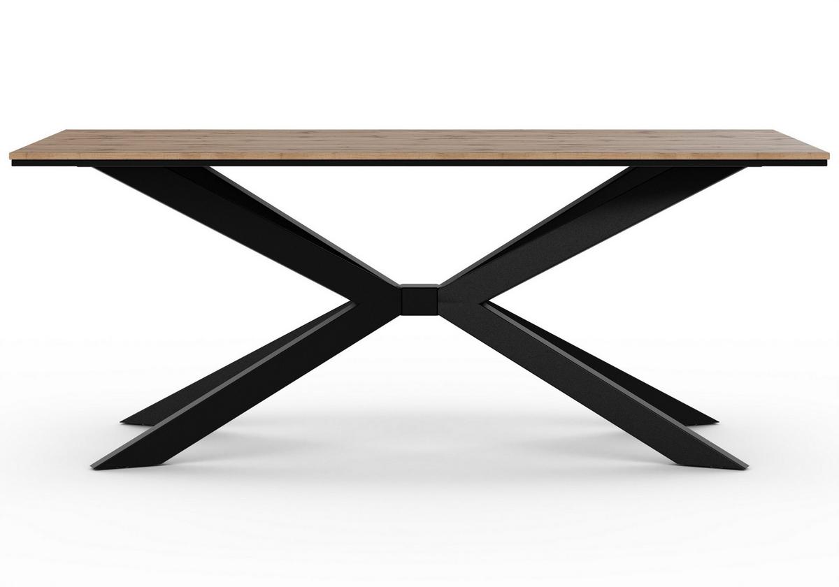 ESSTISCH ALMEA 190 x 90 x 73,5 cm - Eiche Wotan/Schwarz, Holz (190/90/73.5cm) - MASSENO