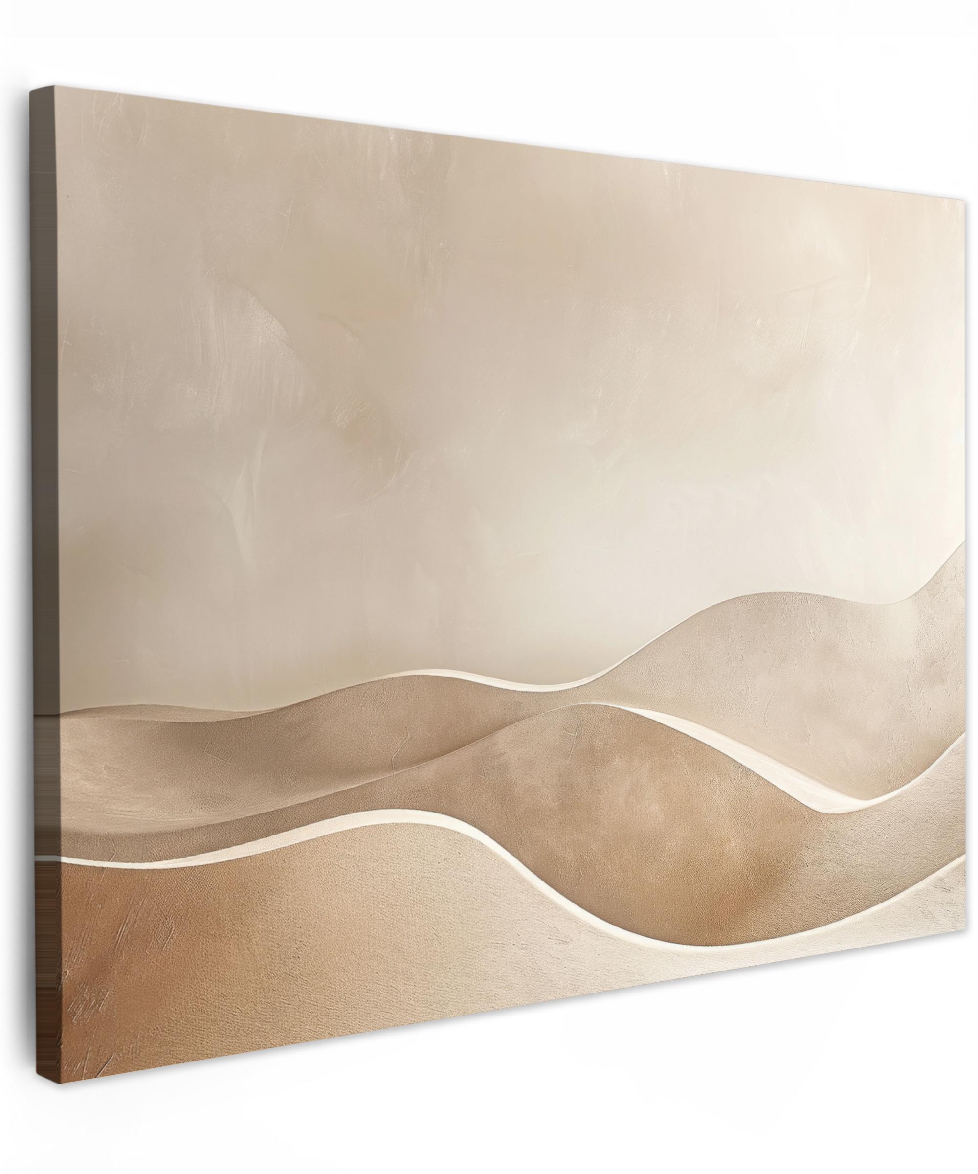 LEINWANDBILD Beige - Natur - Abstrakt - Modern Wandbild 40x30 cm - Beige, Textil (40/30cm) - MuchoWow