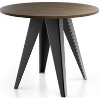 ESSTISCH Glory runder ausziehbarer, Lefkas Eiche 100-140/100/76 cm - Alteiche/Schwarz, Holzwerkstoff/Metall (100/140/76cm) - WFL GROUP