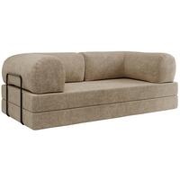 3-SITZER SOFA ORSETTO - Beige Schenille grob gewebt - Beige/Schwarz, Textil/Metall (200/70/100cm) - MKS