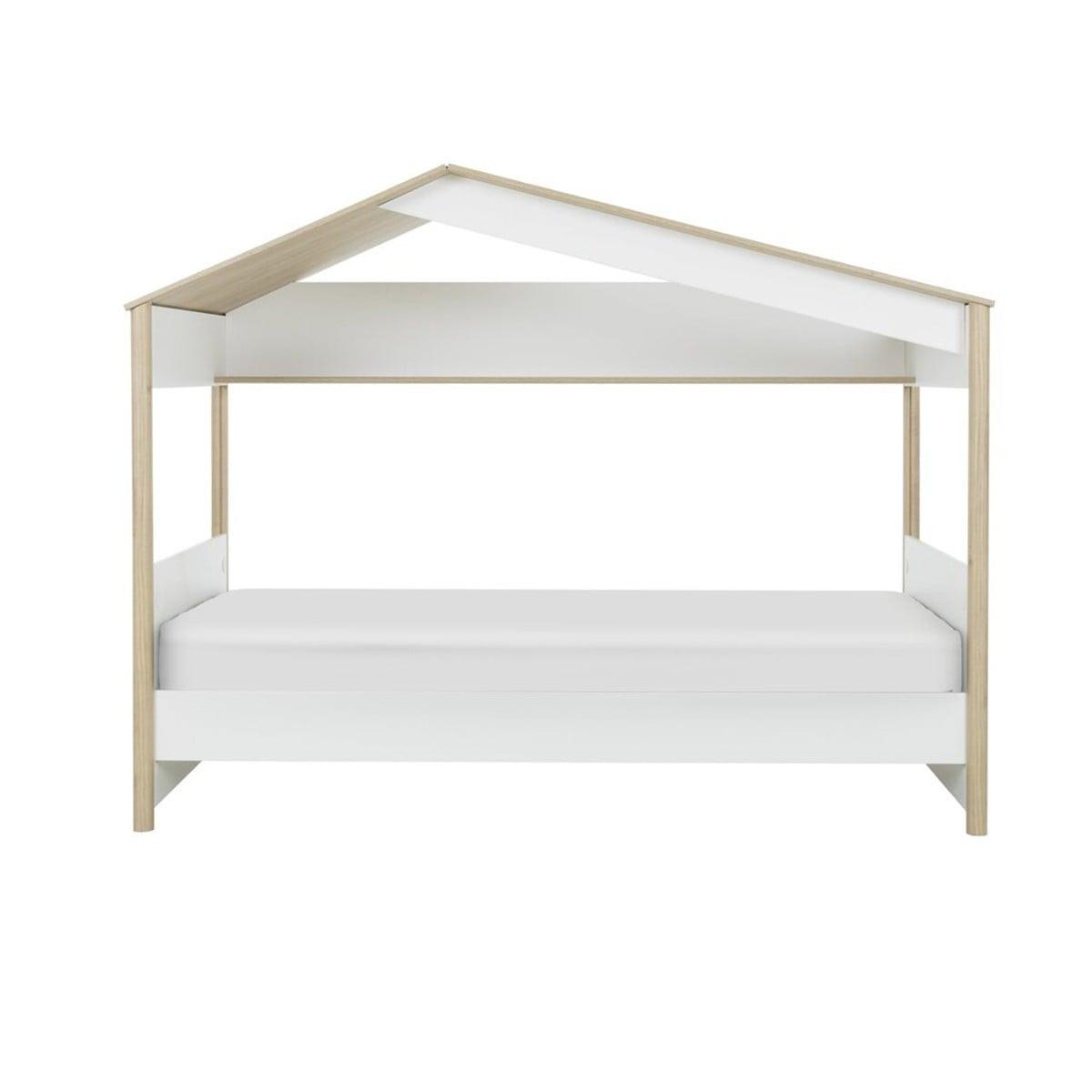 HAUSBETT 90x200 cm – MATIS - Eichefarben/Weiß, Holzwerkstoff (200/90cm) - Calicosy