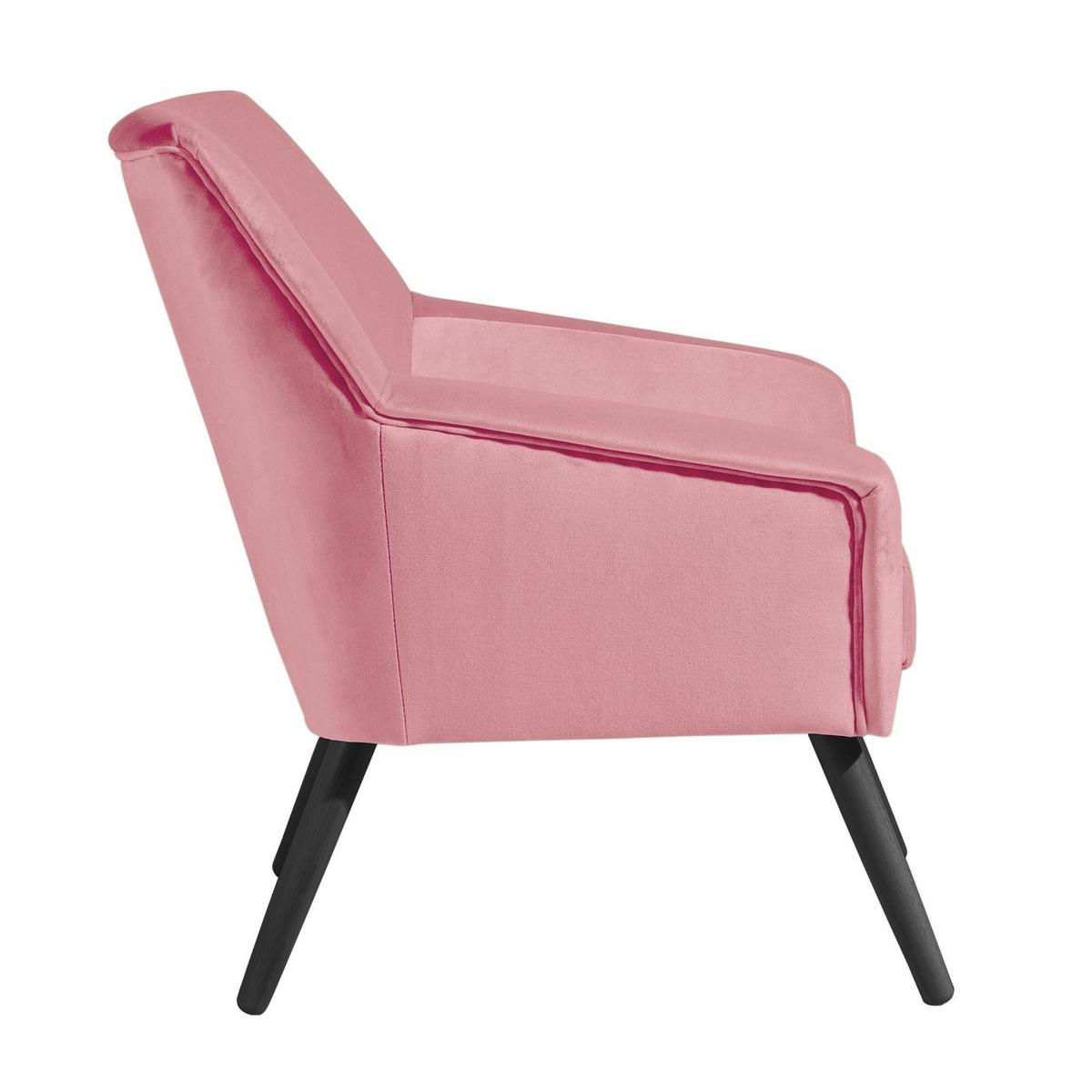 SESSEL Kachka Bezug Samtvelour Buche schwarz / rosé - Buche Kolonial/Rosa, Kunststoff (71/81/67cm) - 58aufmkessel