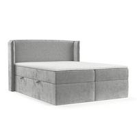 BOXBETT Viva 140/200 cm Hellgrau im Lotta Stoff - Hellgrau/Schwarz, Holz/Holzwerkstoff (140/200cm) - AltaBeds