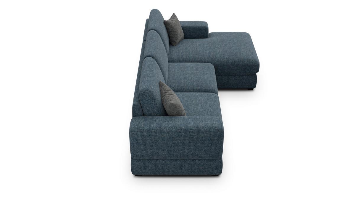 ECKSOFA OTTO 4-Sitzer, marineblau - Blau/Schwarz, Holz/Textil (279/159cm) - Wozimo
