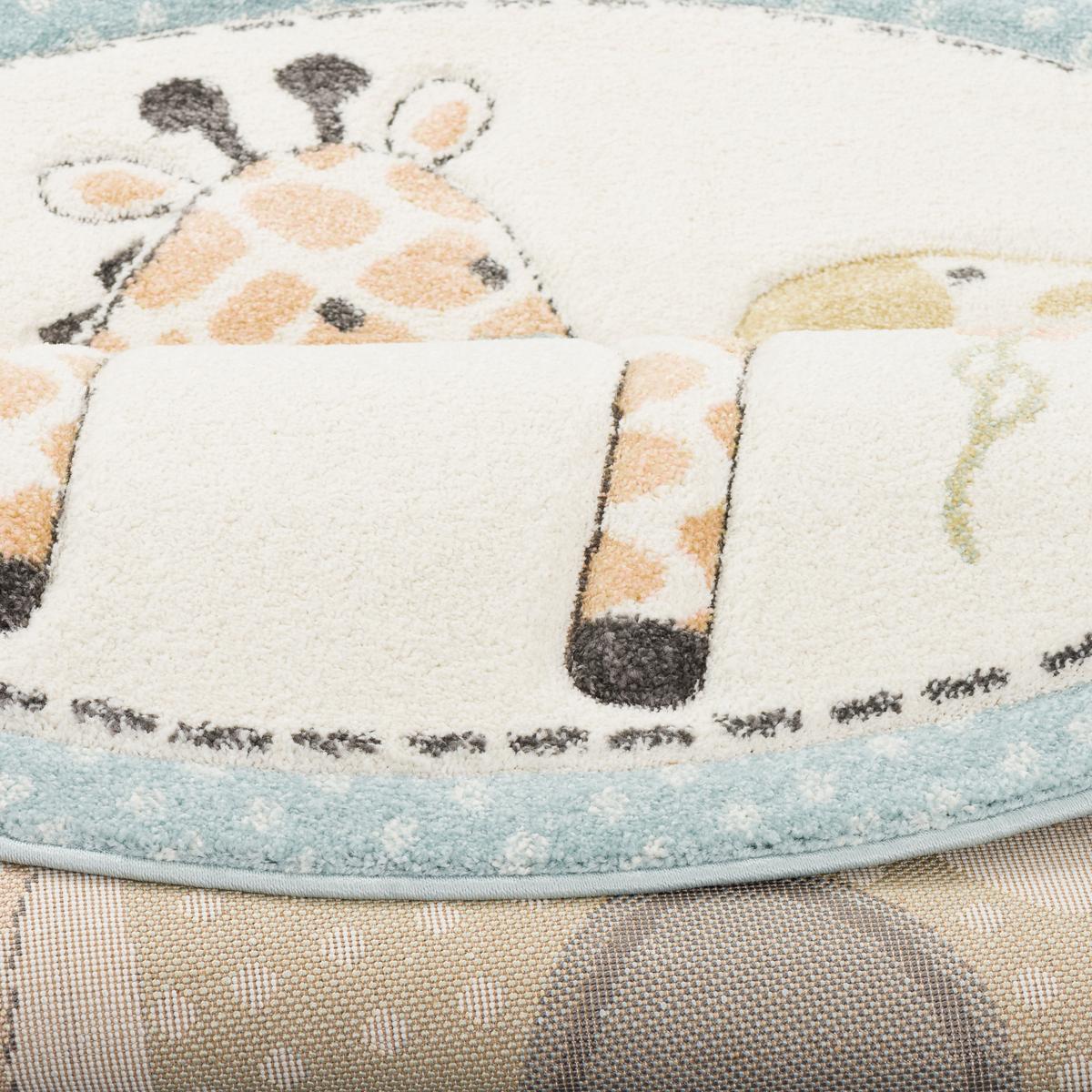 KINDER TEPPICH MAUI KIDS SAFARI TIERE BUNT RUND - Multicolor, Textil (120/120cm) - Pergamon