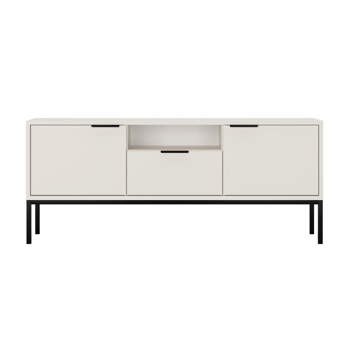 TV-MÖBEL Seattle Weiß - Schwarz/Weiß, Holzwerkstoff (135/56.4/33cm) - Petits-meubles