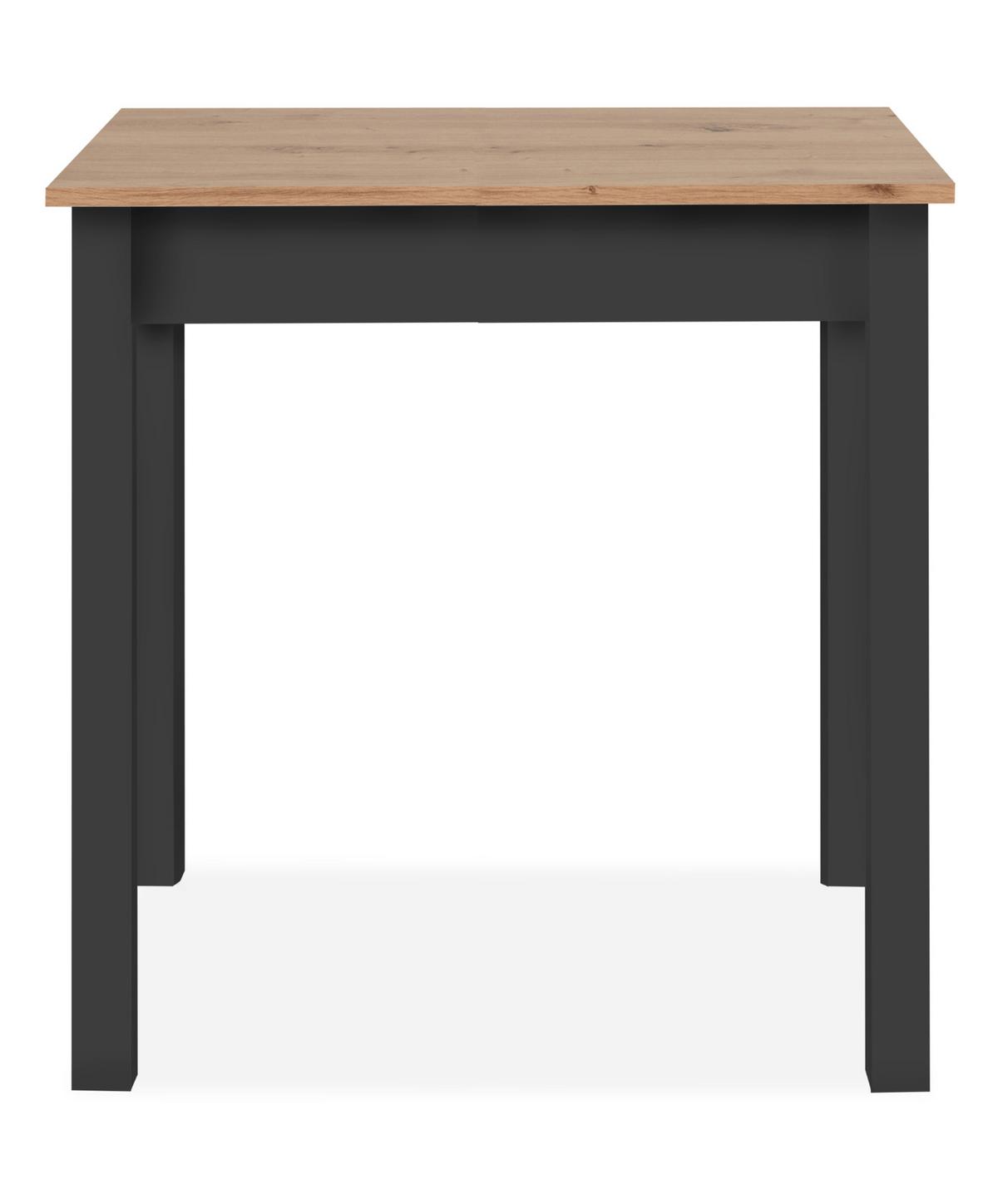 ESSTISCH Eiche Artisan, schwarz 90 x 67 cm, Küchentisch in modernem Design - Schwarz/Eiche Artisan, Holzwerkstoff/Kunststoff (67/90/76cm) - Furn.Design
