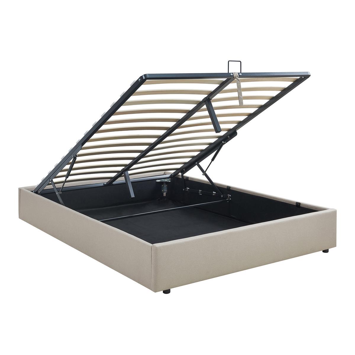 POLSTERBETT Nola - Beige, Holzwerkstoff/Kunststoff (140/200cm) - [en.casa]