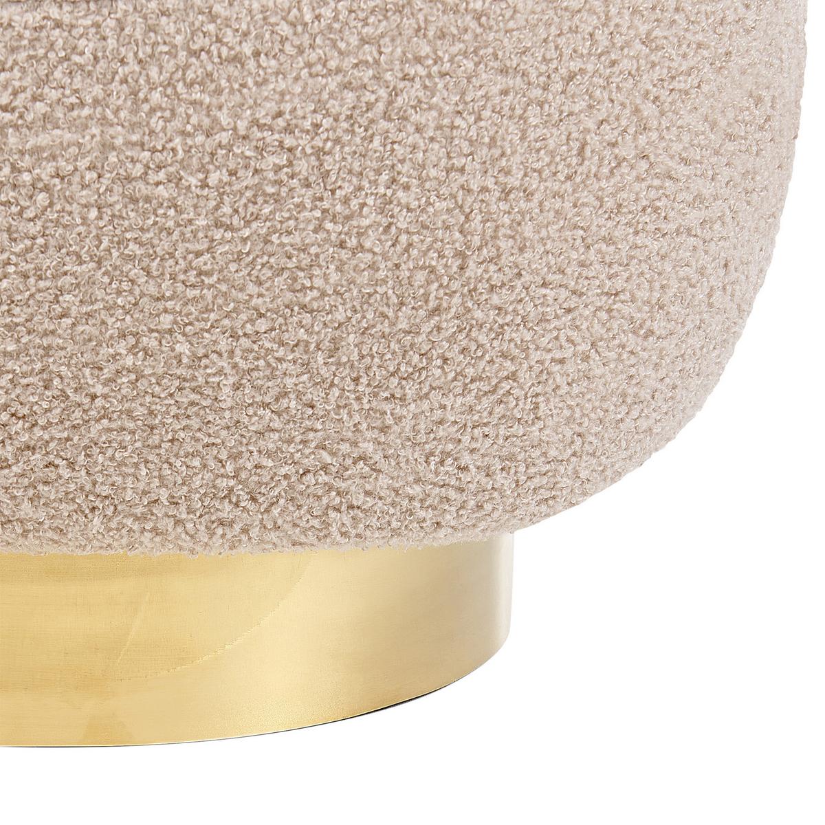 SESSEL Bouclé beige/gold LovIisa - Beige/Goldfarben, Textil (62/76/70cm) - Beliani