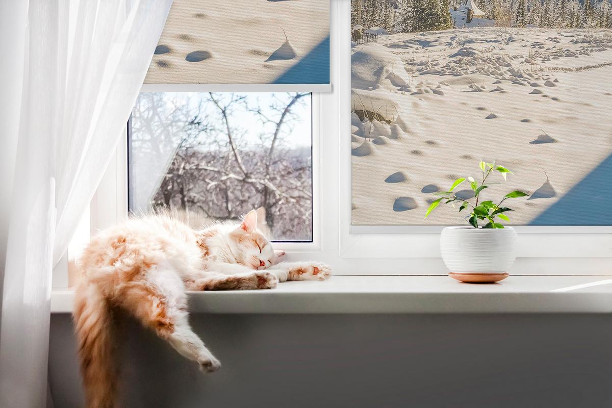 INNENROLLO - Fensterrollo - Rollo - 90x140 cm - Gebirge - Beige, Kunststoff (90/140/0.5cm) - TULUP