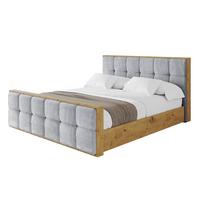 POLSTERBETT mit Bettkasten, Fußteil und Lattenrost, Boxbett ohne Matratze - ENZO7-Z 180x200 - Hellgrau, Holzwerkstoff/Textil (180/200cm) - ALTDECOR