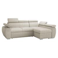 ECKSOFA Boston Mini, Seite: Rechts - 2R+LC - Chromfarben/Mokka, Holz/Textil (255/170cm) - MIRJAN24
