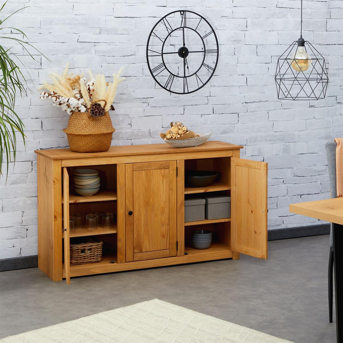 SIDEBOARD CANCUN gebeizt/gewachst - Kieferfarben, Holz (135/80/40cm) - CARO-Möbel