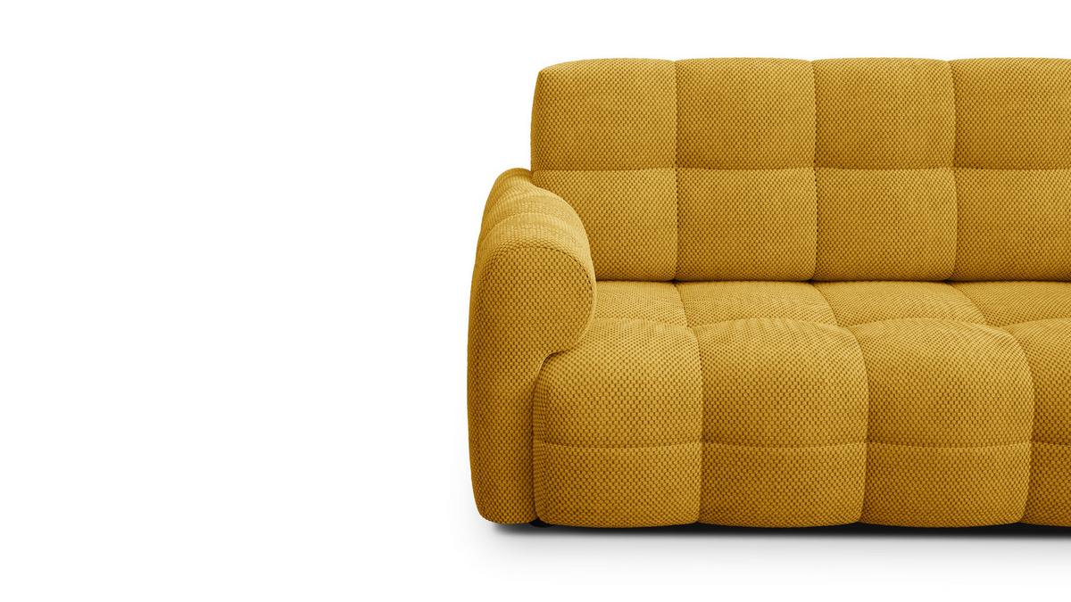 SOFA MELLOW 2,5-Sitzer, safran - Gelb/Schwarz, Holz/Textil (183/87/98cm) - Wozimo