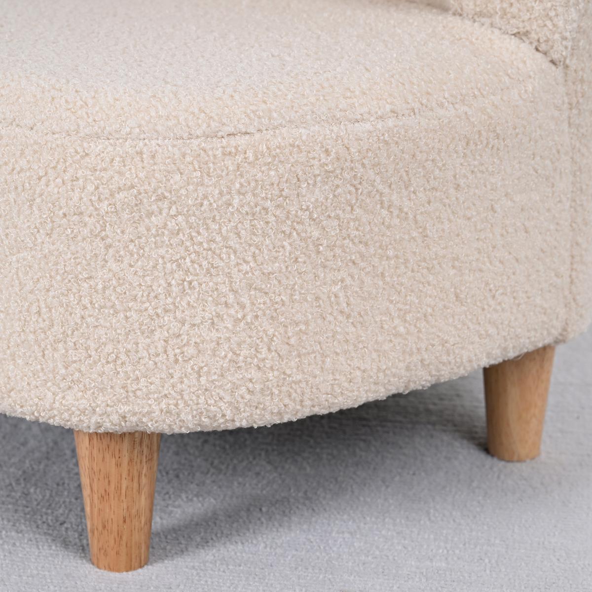 KINDERSESSEL Teddyfleece-Optik Bärenform Beige - Beige/Naturfarben, Holz/Holzwerkstoff (43/53/47cm) - AIYAPLAY