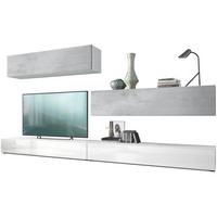 WOHNWAND Nublo Klappen in Beton Oxid Optik - Hellgrau, Holzwerkstoff (279/147/39cm) - Vladon