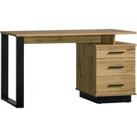 SCHREIBTISCH Lamelo mit 3 Türen und Lamellen, 135 cm, Eiche Wotan - Eiche Wotan, Holzwerkstoff (56/135/75cm) - Beautysofa