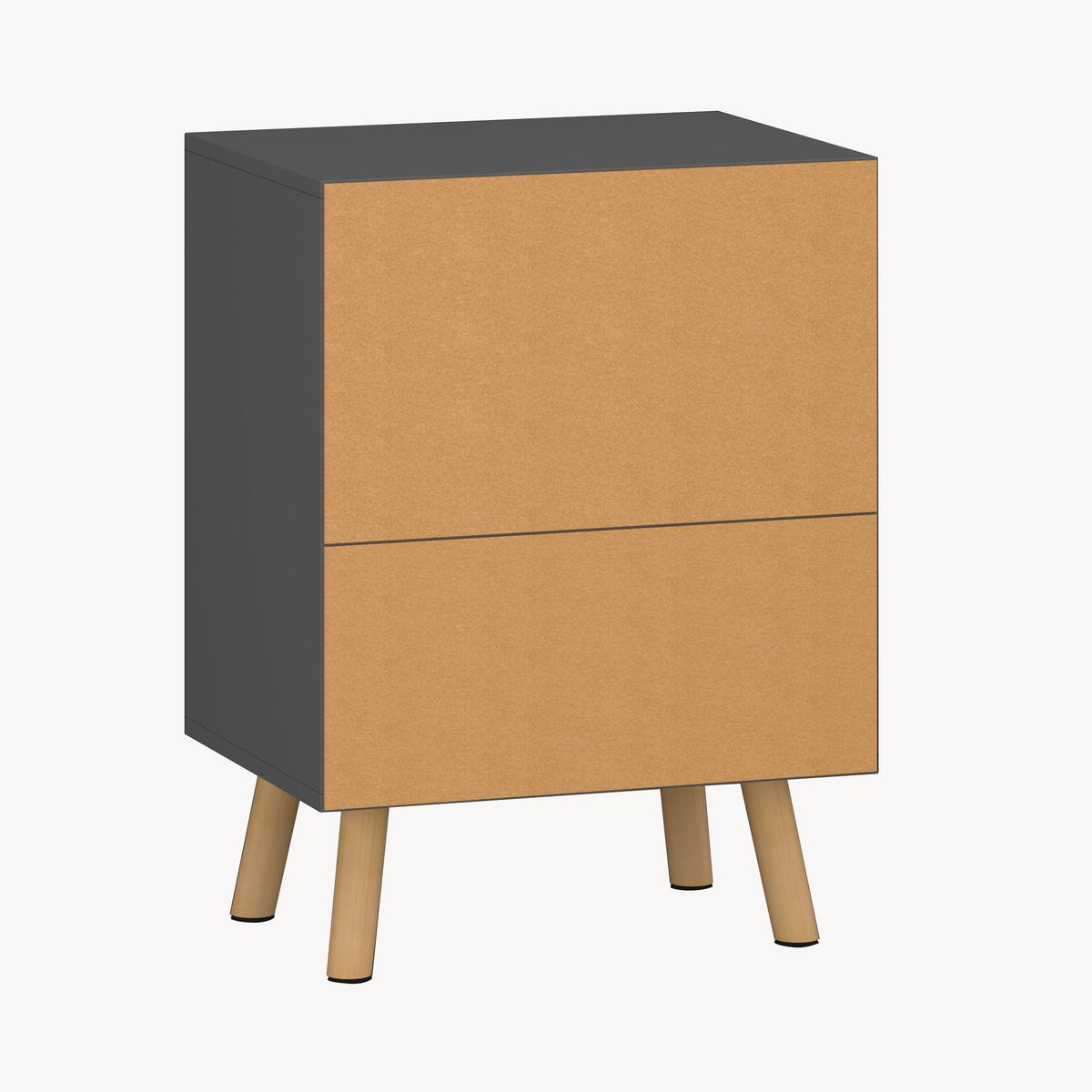 BEISTELLTISCH Sundsvall - Dunkelgrau/Naturfarben, Holz/Holzwerkstoff (30/40/54cm) - [en.casa]